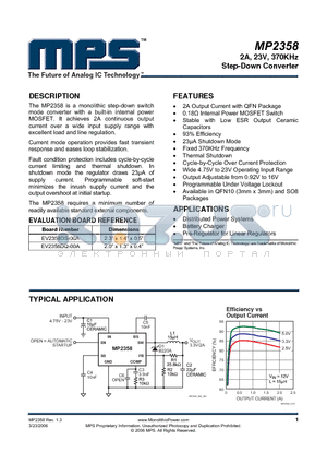 MP2358DS datasheet - 2A, 23V, 370KHz Step-Down Converter