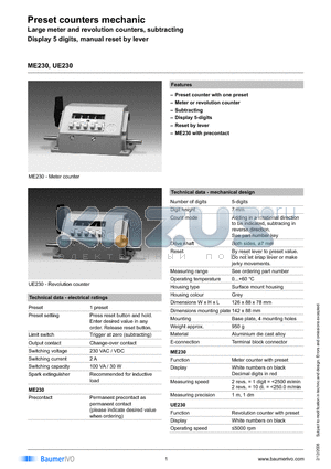 ME203.010A04H datasheet - Preset counters mechanic