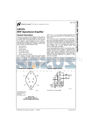 LM12CLK datasheet - 80W Operational Amplifier