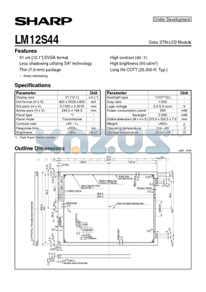 LM12S44 datasheet - Color STN-LCD Module