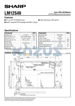 LM12S49 datasheet - Color STN-LCD Module(FA/POS/Measuring instruments)