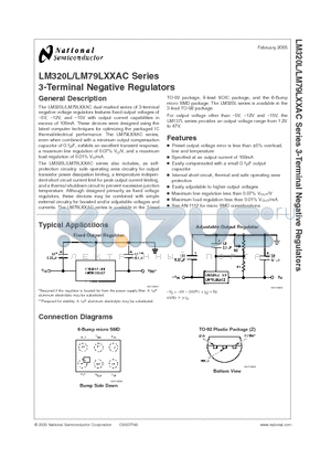 LM13121Z-5.0 datasheet - 3-Terminal Negative Regulators