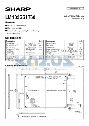 LM133SS1T60 datasheet - Color STN-LCD Module(Notebook PC)