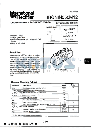 IRGNIN050M12 datasheet - Low conduction loss IGBT