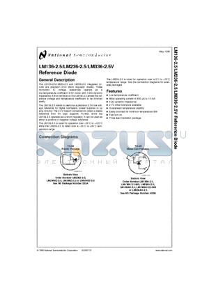 LM136H-2.5 datasheet - Reference Diode