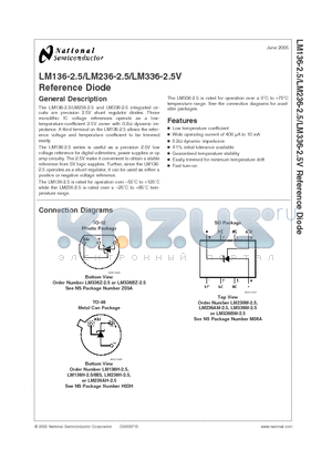 LM136H-2.5 datasheet - Reference Diode