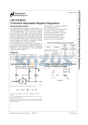 LM137H datasheet - 3-Terminal Adjustable Negative Regulators