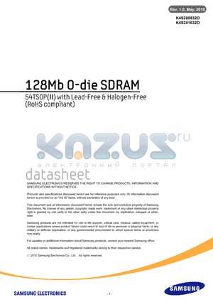 K4S281632O-LC75000 datasheet - 54TSOP(II) with Lead-Free & Halogen-Free (RoHS compliant)