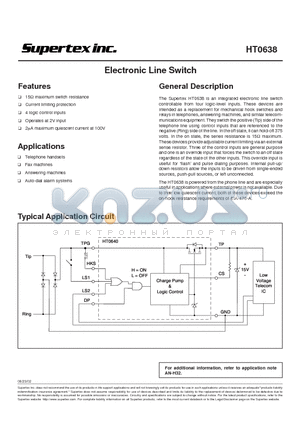 HT0638 datasheet - Electronic Line Switch