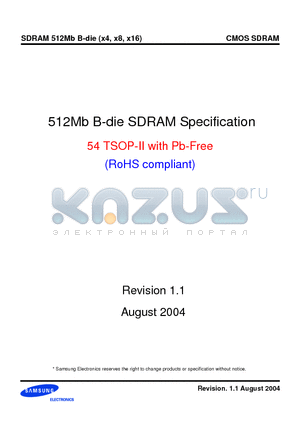 K4S510832B-UC75 datasheet - 512Mb B-die SDRAM Specification