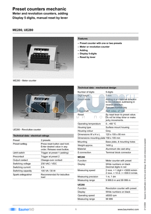 ME280.030A08A datasheet - Preset counters mechanic