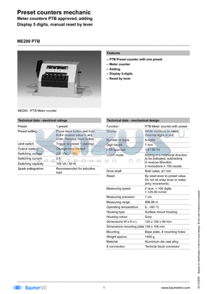 ME280.060G01C datasheet - Preset counters mechanic