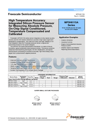MP3H6115A6U datasheet - High Temperature Accuracy Integrated Silicon Pressure Sensor