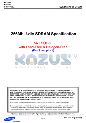K4S561632J-UC/L75 datasheet - 256Mb J-die SDRAM Specification