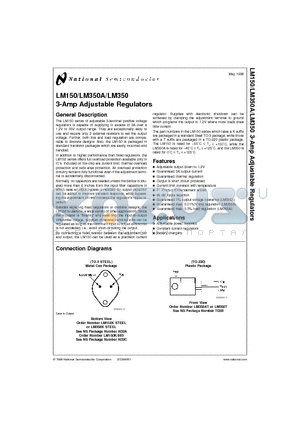 LM150K datasheet - 3-Amp Adjustable Regulators