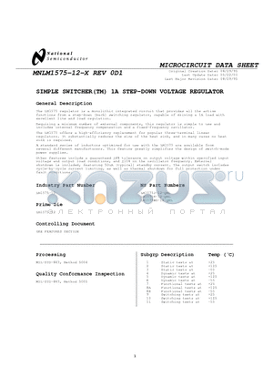 LM1575WG-12-QML datasheet - SIMPLE SWITCHER 1A STEP-DOWN VOLTAGE REGULATOR