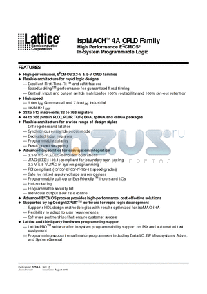 M4A3-128/64-55VC datasheet - High Performance E 2 CMOS In-System Programmable Logic