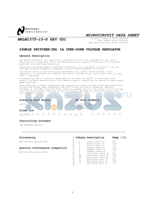 LM1575-15 datasheet - SIMPLE SWITCHER(TM) 1A STEP-DOWN VOLTAGE REGULATOR