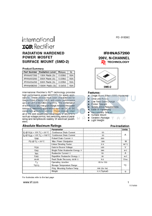 IRHNA54260 datasheet - 200V, N-CHANNEL