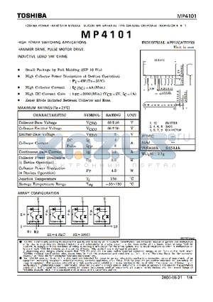 MP4101 datasheet - POWER TRANSISTOR MODULE SILICON NPN EPITAXIAL TYPE