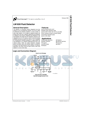 LM1830N datasheet - Fluid Detector