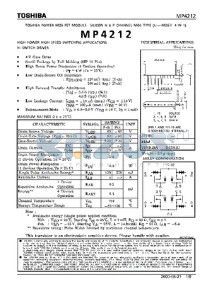 MP4212 datasheet - HIGH POWER SPEED SWITCHING APPLICATIONS H SWITCH DRIVER