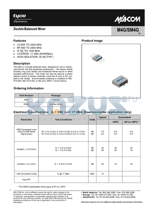 M4G datasheet - Double-Balanced Mixer