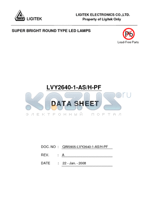 LVY2640-1-AS-H-PF datasheet - SUPER BRIGHT ROUND TYPE LED LAMPS
