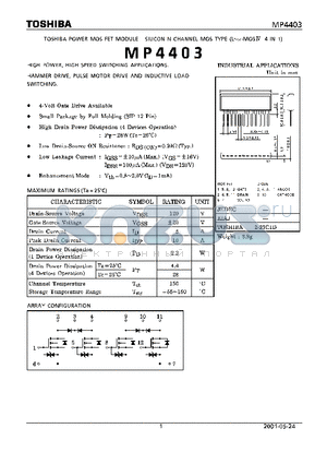 MP4403 datasheet - TOSHIBA POWER MOS FET MODULE SILICON N CHANNEL MOS TYPE