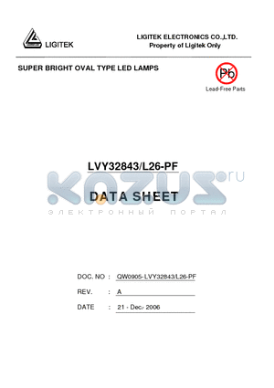 LVY32843/L26-PF datasheet - SUPER BRIGHT OVAL TYPE LED LAMPS