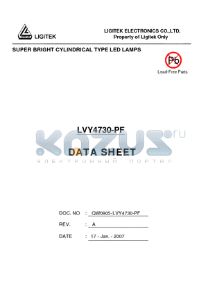 LVY4730-PF datasheet - SUPER BRIGHT CYLINDRICAL TYPE LED LAMPS