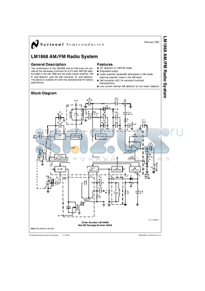 LM1868N datasheet - Radio System