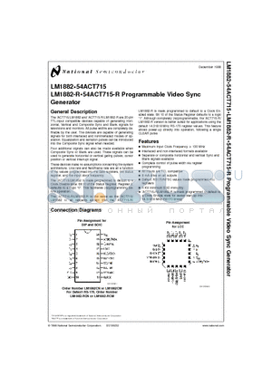 LM1882 datasheet - Programmable Video Sync Generator