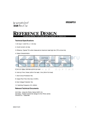 IRISMPS1 datasheet - REFERENCE DESIGN
