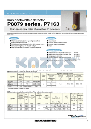 P7163 datasheet - InAs photovoltaic detector