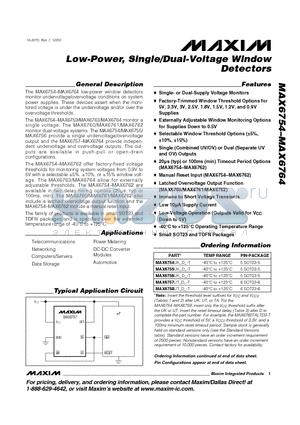 MAX6757UT_D_-T datasheet - Low-Power, Single/Dual-Voltage Window Detectors