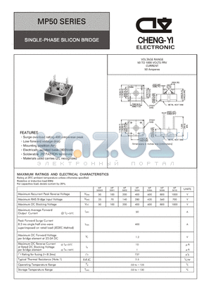 MP5001 datasheet - SINGLE-PHASE SILICON BRIDGE