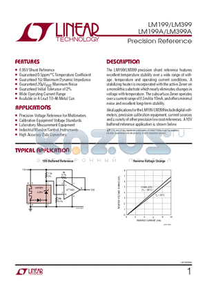 LM199A datasheet - Precision Reference