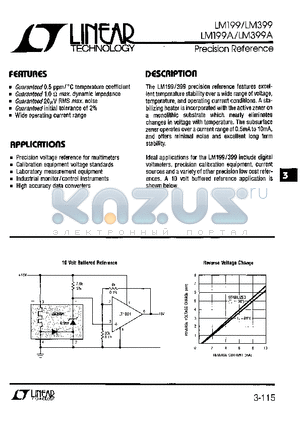 LM199AH-20 datasheet - Precision Reference