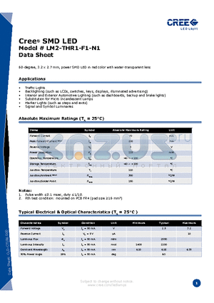 LM2-THR1-F1-N1 datasheet - SMD LED
