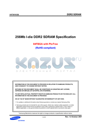 K4T56163QI-ZCLF7 datasheet - 256Mb I-die DDR2 SDRAM Specification