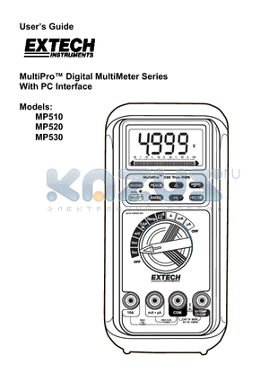 MP510 datasheet - MultiPro Digital MultiMeter Series With PC Interface