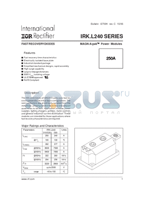 IRKDL240-06S10 datasheet - FAST RECOVERY DIODES