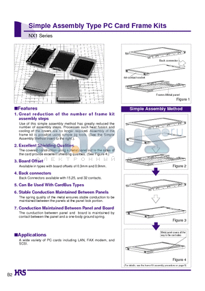NX1BL-25T-KT9B datasheet - Simple Assembly Type PC Card Frame Kits