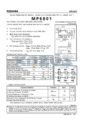 MP6801 datasheet - TOSHIBA POWER MOS FET MODULE SILICON & P CHANNEL MOS TYPE