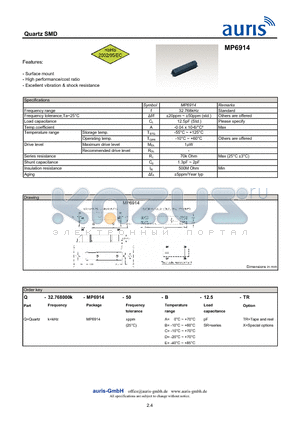 MP6914 datasheet - Quartz SMD