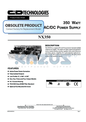 NX350-U3A datasheet - AC/DC Power Supply