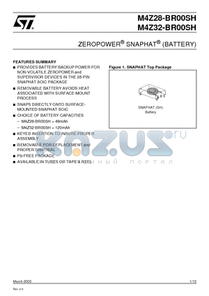 M4Z28-BR00SH_03 datasheet - ZEROPOWER SNAPHAT (BATTERY)