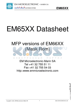 EM6503 datasheet - Mask Rom