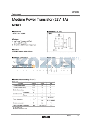 MP6X1 datasheet - Medium Power Transistor (32V, 1A)